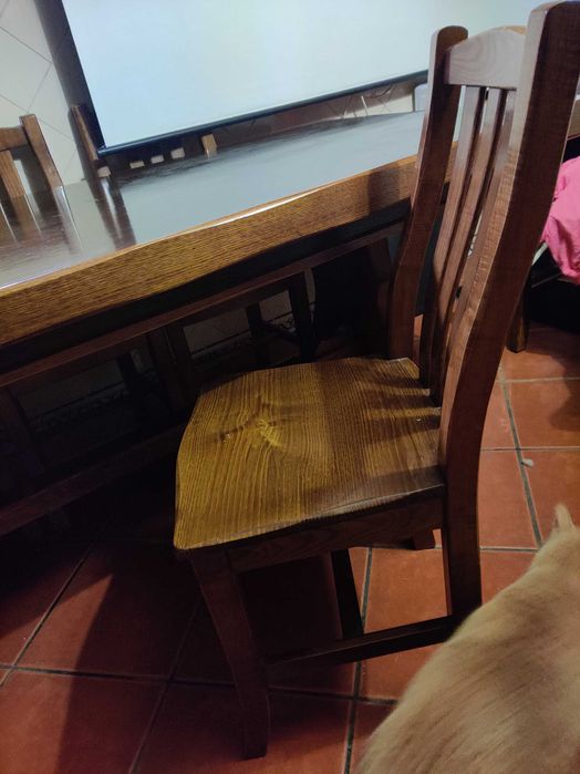"Mesa Jantar Maciça 2.30m + 8 Cadeiras (Urgente/Mudanças)"