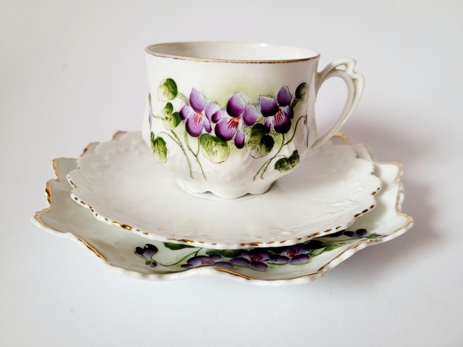 Filiżanki duo MZ Austria fiołki