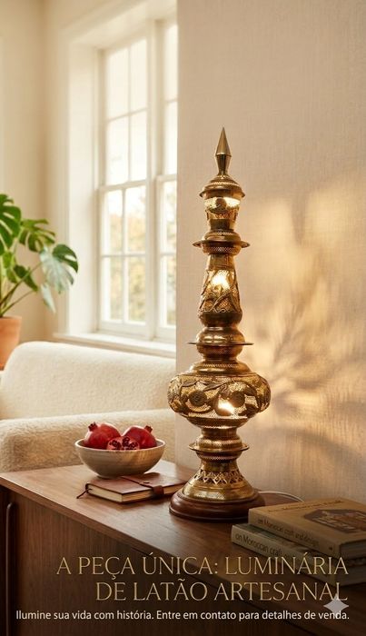 Abajur decorativo artesanal, estilo Médio Oriente, início do século XX
