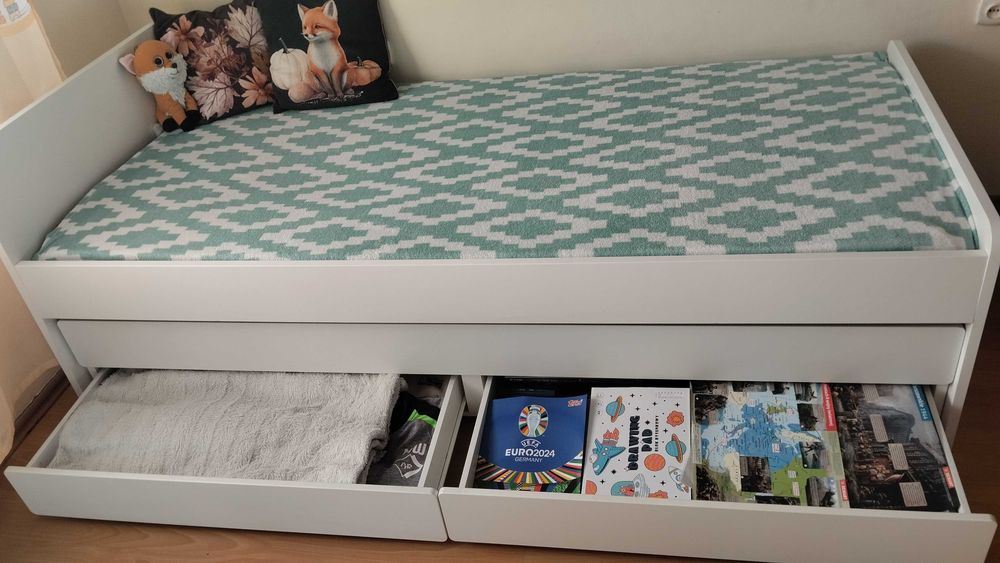 Ikea Slakt podwójne łóżko z szufladami