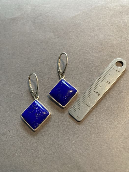Kolczyki srebrne z lapis lazuli Gilsona