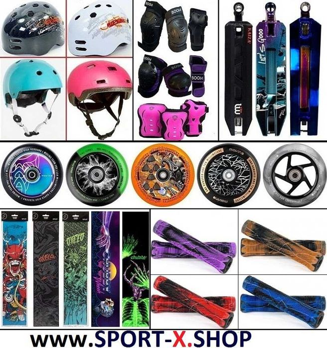 Колесо для Самоката Детский Трюковый Грипсы Дека Наждак Руль Защита