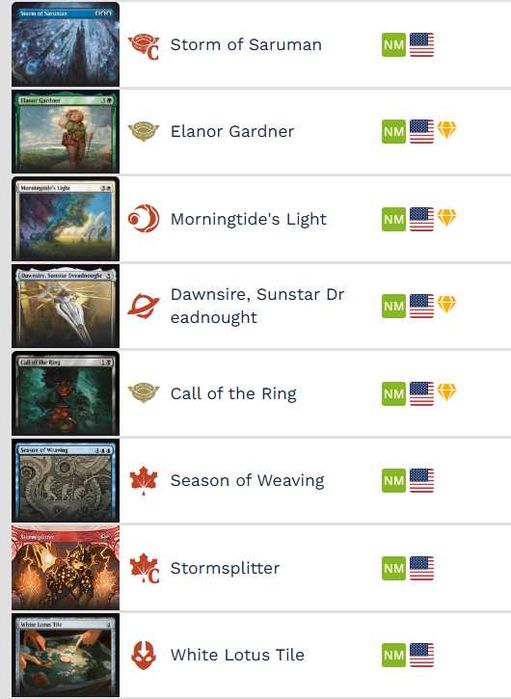 Varias cartas de magic the gathering