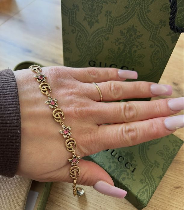 Piekna bransoletka Gucci w kwiatki