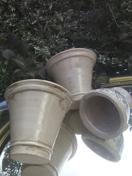 Donice ceramiczne, Provance, Beż sepia i mozaika szarość Grey.
