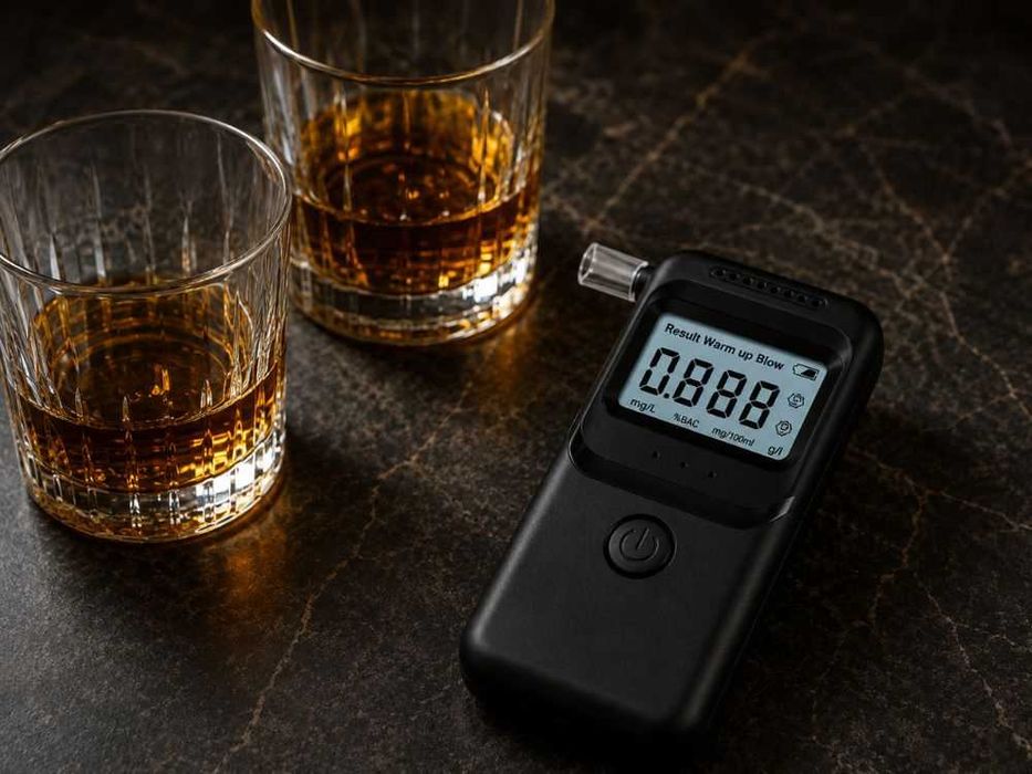 Cyfrowy alkomat LCD do pomiaru alkoholu + 5 ustników