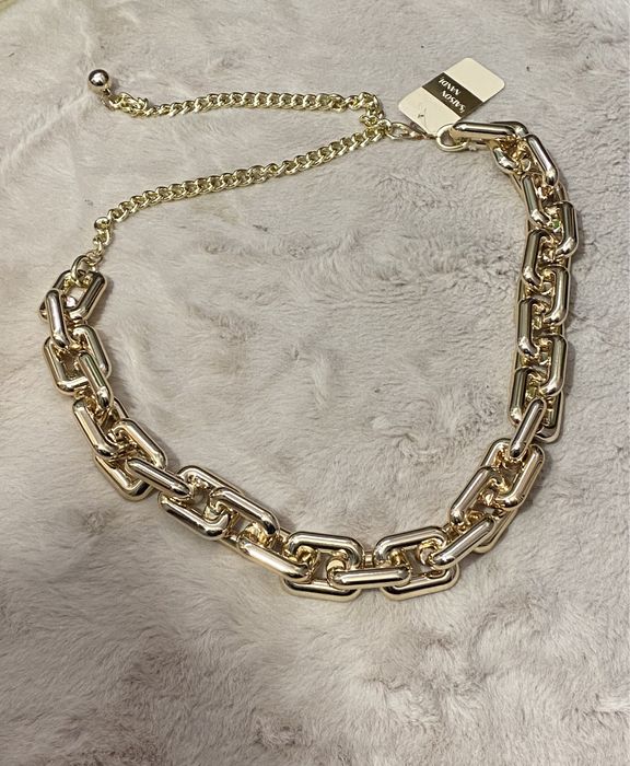 Pasek damski gruby zloty