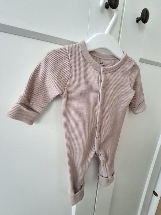 Waflowy rampers pajac brudny róż 56 h&m