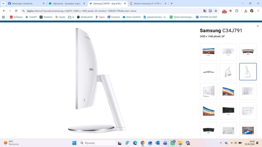 Monitor Samsung C34J791 - zepsuty! PŁACISZ, ILE CHCESZ