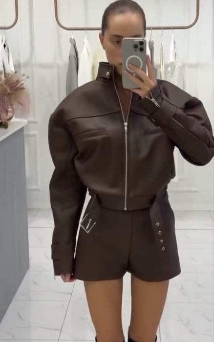 Шорты с экокожи бренда lacy.hearts.ua ace