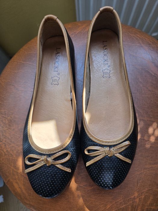Baleriny skórzane  buty damskie Lasocki