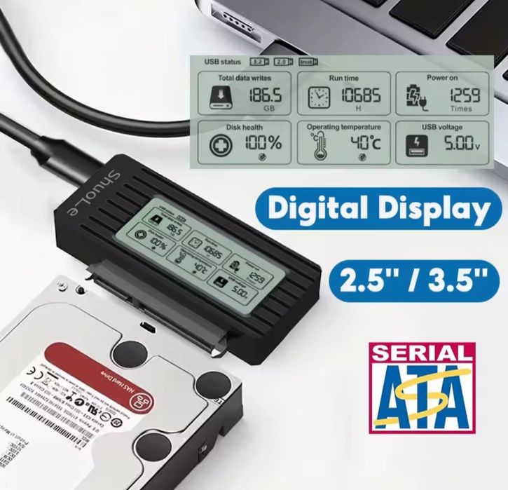 (НОВЫЙ) Переходник USB 3.2 на SATA SSD HDD 2.5 3.5 жесткий диск