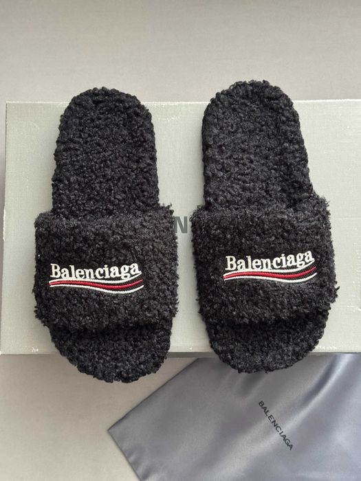!PREMIUM! Сланці BALENCIAGA FURRY Slide Black | 41 42 43 44 45