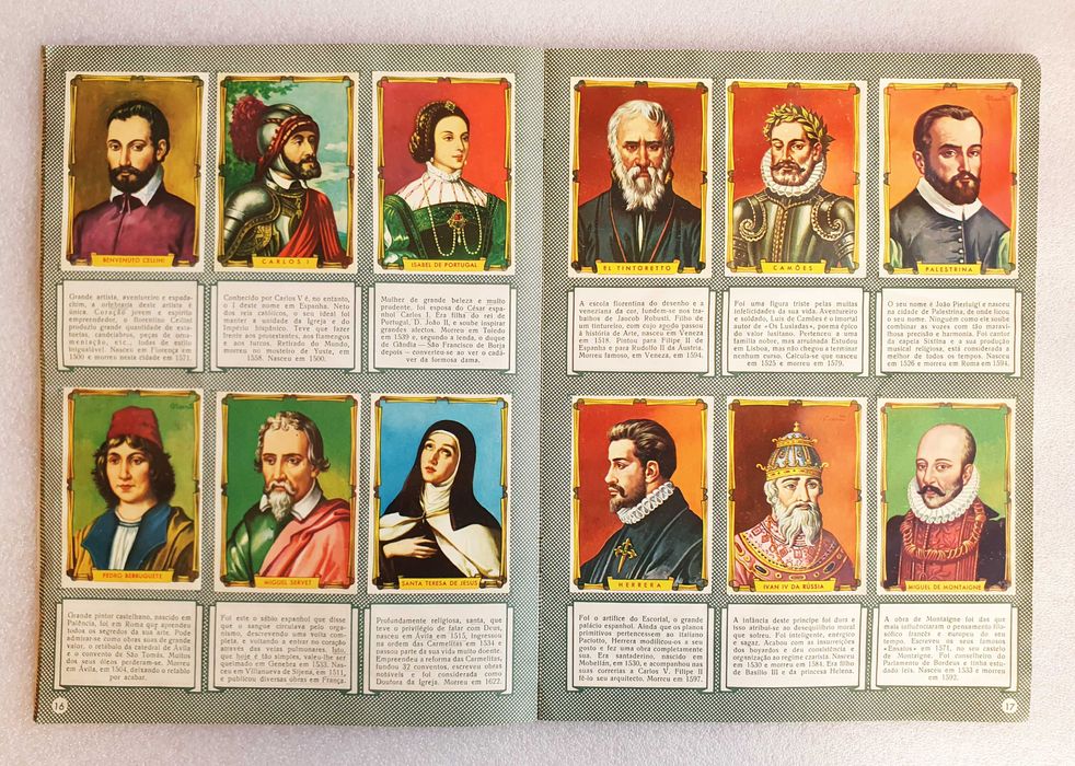 Antiga Caderneta Completa ~ "FIGURAS IMORTAIS" ~ IBIS 1959 ~ # RARA #