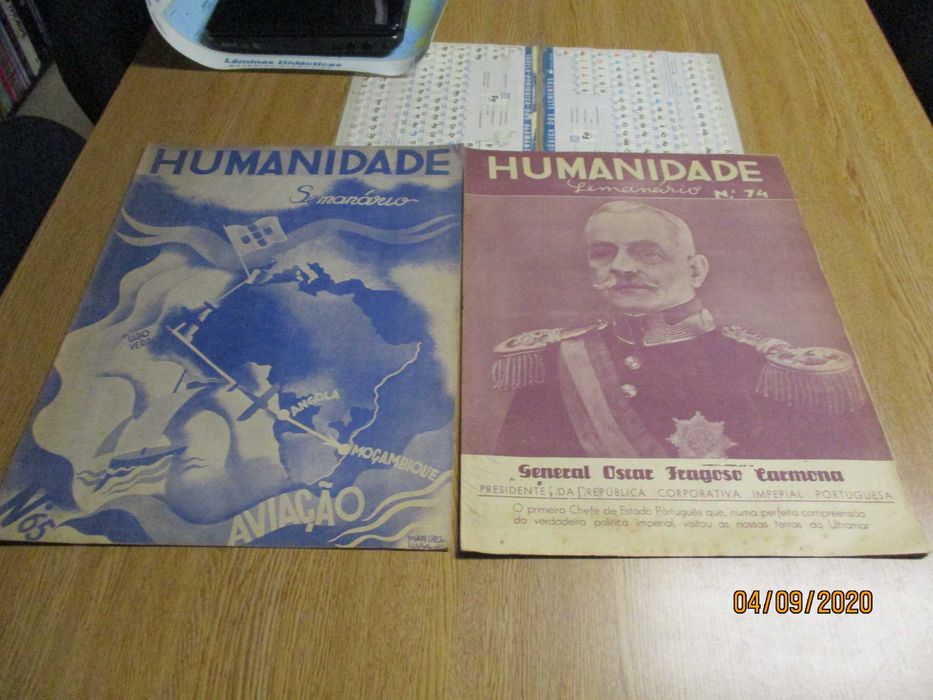 Revistas antigas Humanidade Oscar Carmona Estado Novo Ultramar Angola