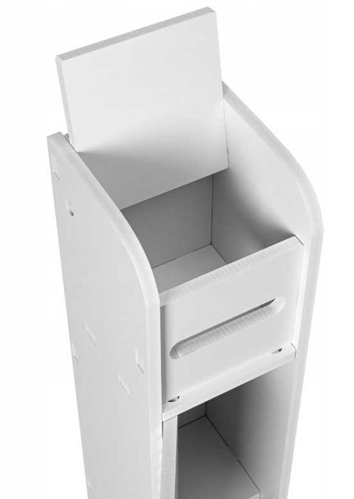 Półka Szafka Słupek Łazienkowa Stojąca Ażurowa na Papier Biała 80cm