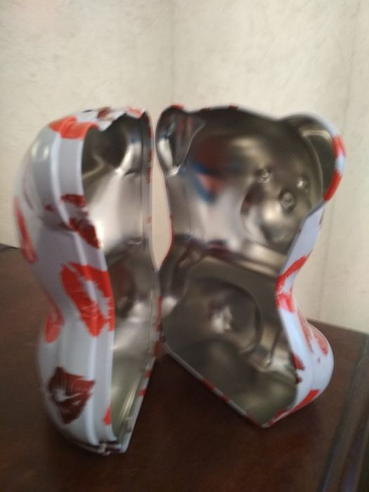 Копилка для денег, мишка металлический