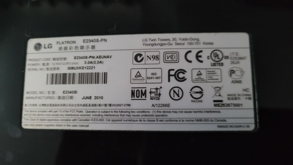 Monitor 23 cale LG FLATRON E2340SI