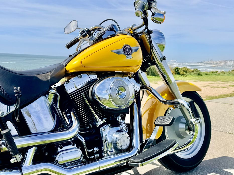 Harley Davidson Fat Boy FLSTF  Yellow  Pearl - troco por carro