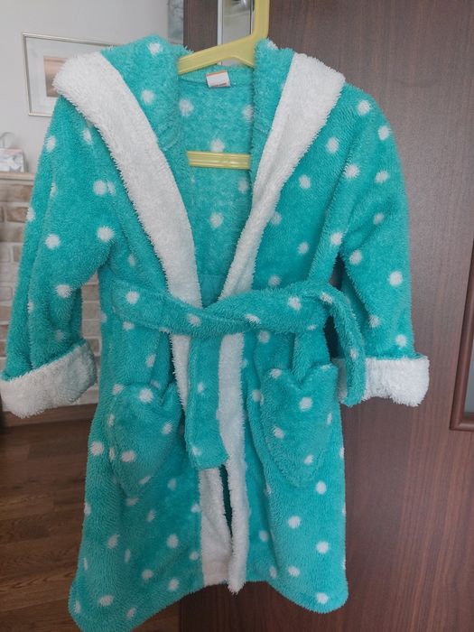 Szlafrok dziecięcy z kapturem 1.5-2 lata 86-92 cm