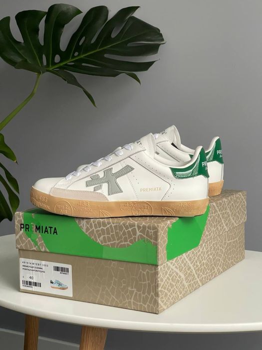 Кросівки Чоловічі Premiata Stevend White Green Grey Beige  41-45 Топ