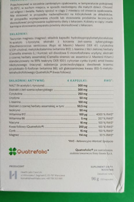 BoostMe na energię od Health Labs Care