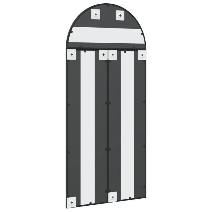 Vidaxl Lustro Ścienne, Czarne, 60X130 Cm, Zakończone Łukiem, Żelazo