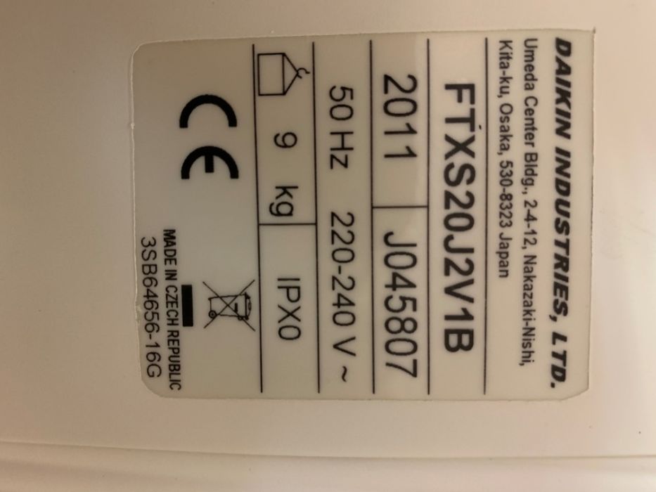 Кондиционер инверторный БУ DAIKIN FTXS20J2V1B Тепловой насос JAPAN
