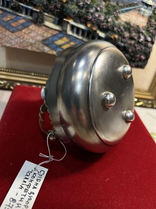 Серебряная сахарница( конфетница)с позолот.ТФ8 голова875’ СССР( 152грм