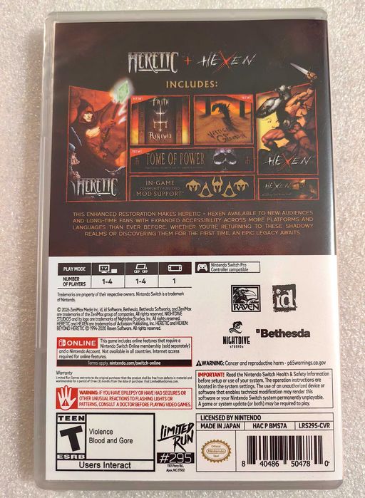 Unikat HERETIC i HEXEN PL Enhanced Edition Switch, wszystkie dodatki i mody LRG!