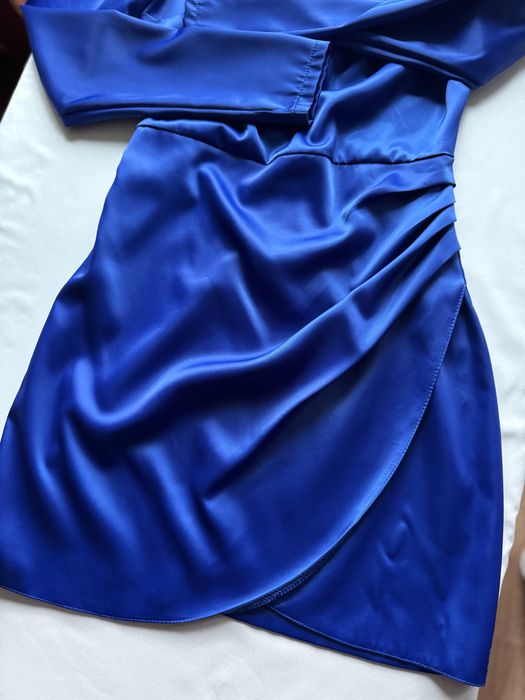 Сукня сатинова синя