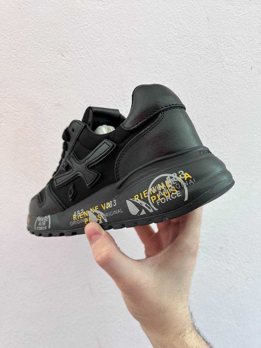 Premiata mick оригинал мужские кроссовки новые черные натуральная кожа