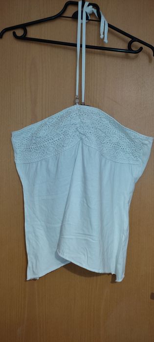 Bluzka bez rękawów koronkowa Boho L