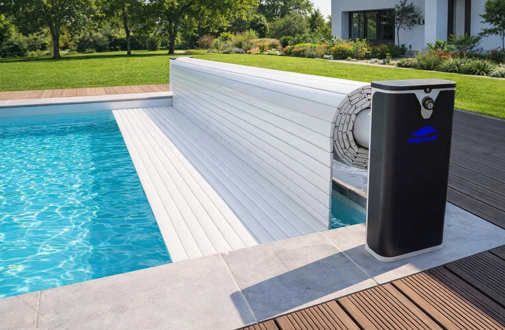 Automatyczna nawodna roleta basenowa 8x3.5m Aquaroll, roleta na wymiar