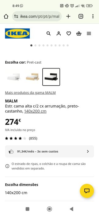 Cama solteiro IKEA como nova