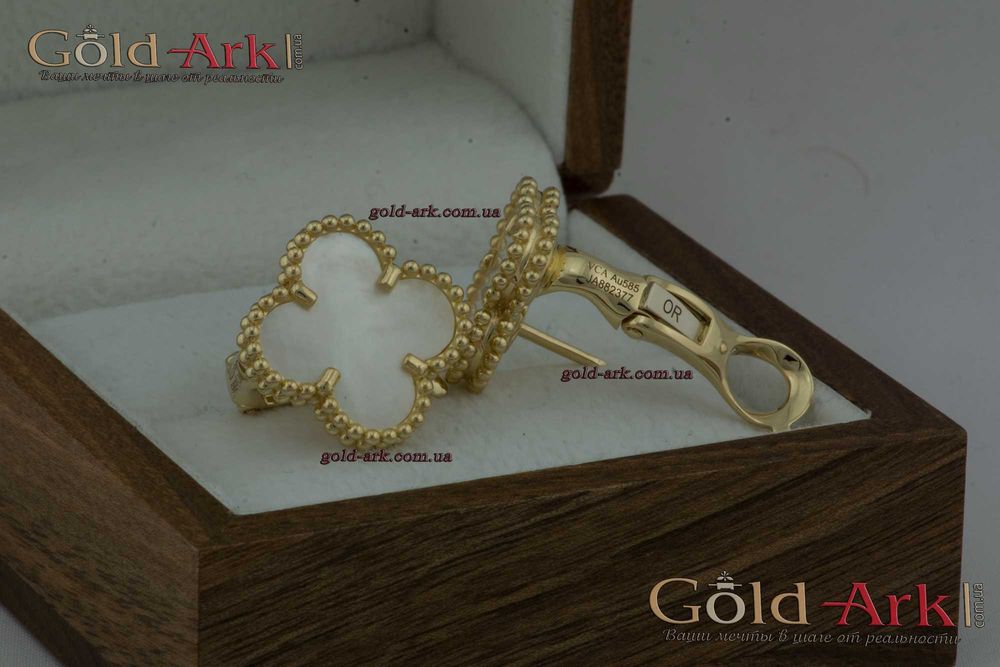 Серьги Ван Клиф с белым перламутром