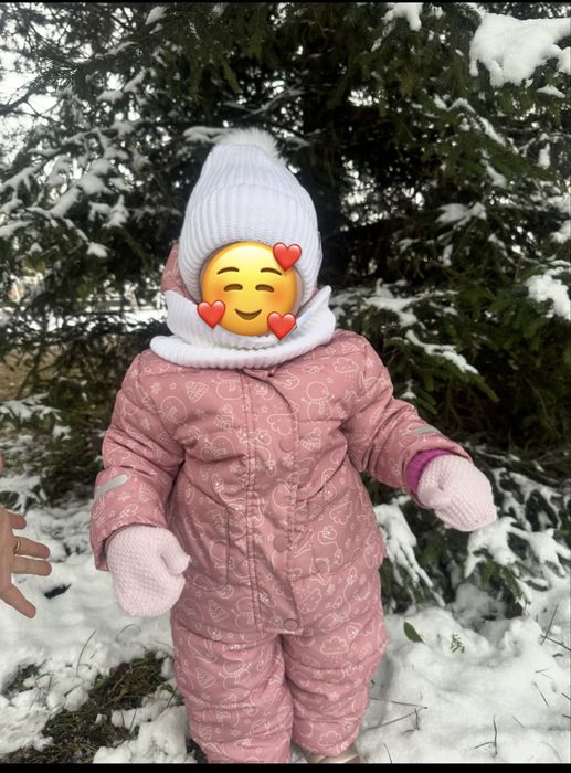 Зимовий комбінезон  та курточка на флісі 86см Sinsay шапка +шарф