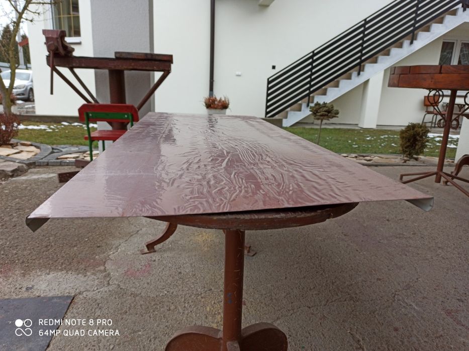 Blacha płaska, okuciowa, obróbki, kolor ceglasty RAL 8004, po budowie