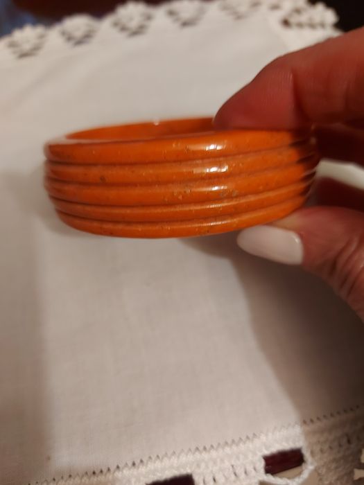 Pulseira Italiana Laranja terra cota.