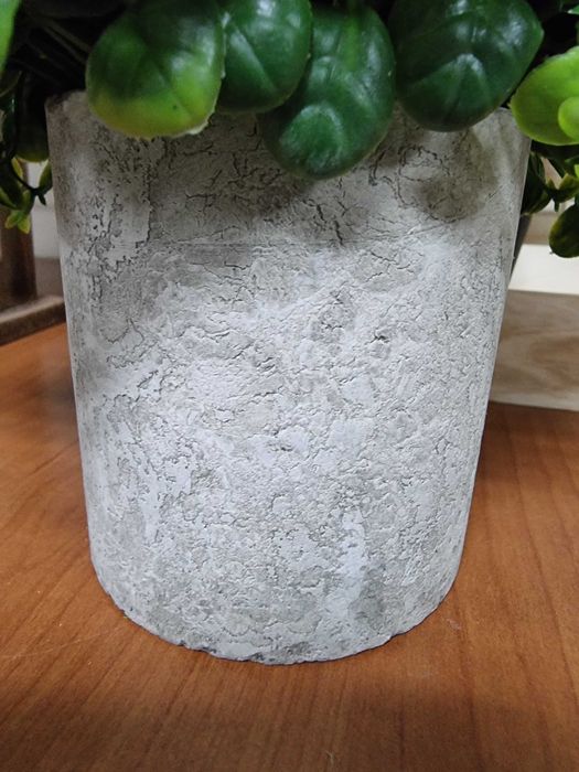 Sztuczny Bukszpan gipsowej doniczce jak żywy sztuczne bukszpany kwiaty