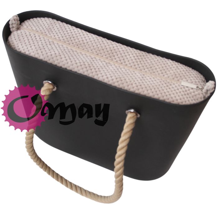 Naturalny organizer do OBAG STANDARD welur beżowy humus wnętrze OMAY
