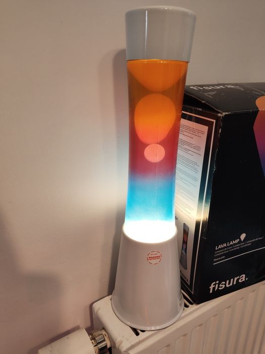 Lampa typu lawa biała fisura