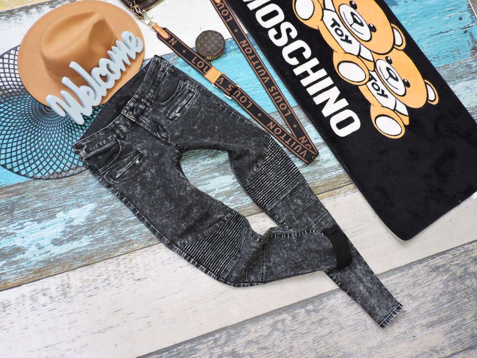 H&M Denimowe rurki jeans karby marmurek 36