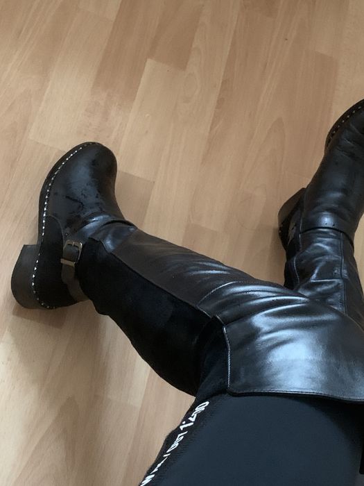 Сапоги ботфорты , натуральная кофа -замша