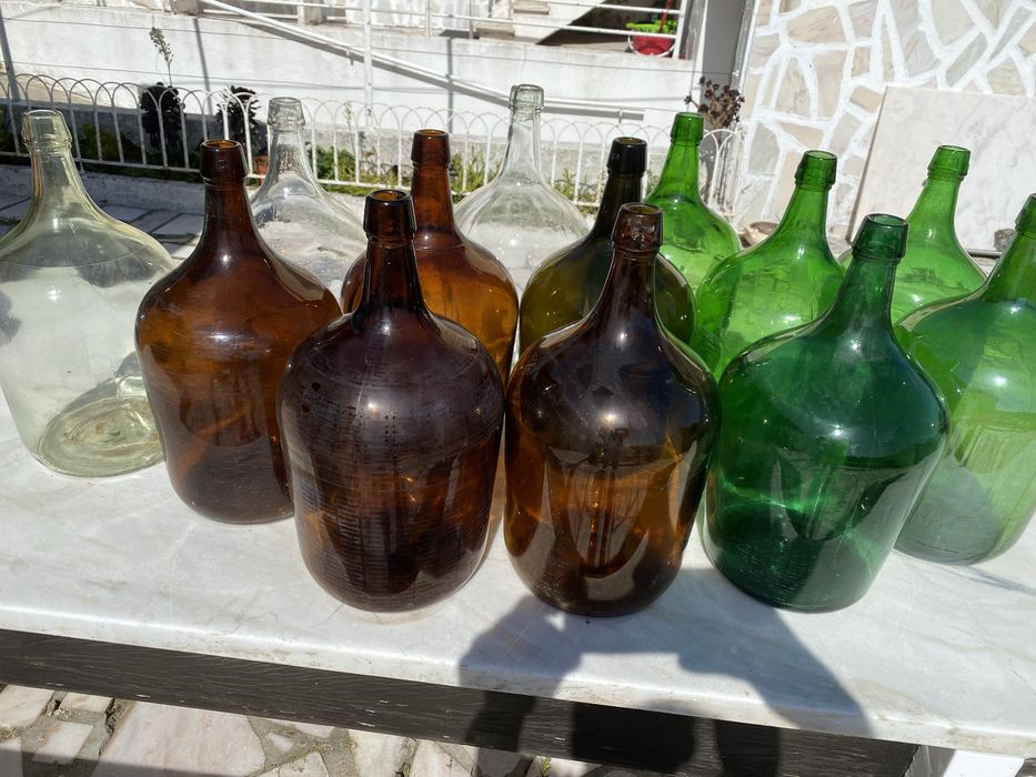 Garrafão de Vidro verde, castanho ou transparente