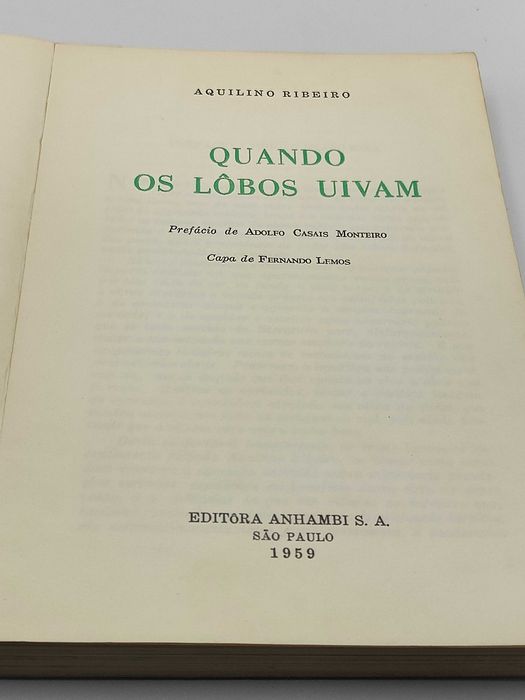 Livro Ref:PAR1 -Quando os Lôbos Uivam - Aquilino Ribeiro