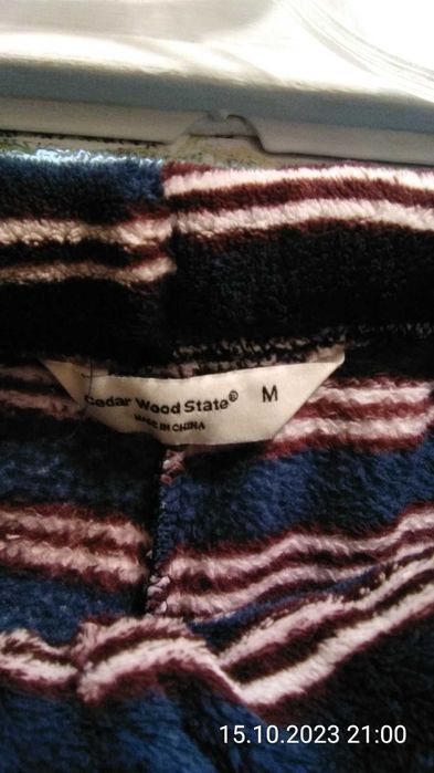 Cedar Wood State Dół ciepłej piżamy unisex kieszenie M