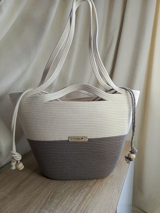 Сумка шопер зі шнура ручної роботи