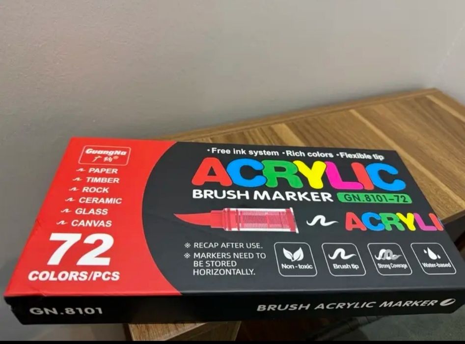 Nowe zafoliowane markery akrylowe guangna 72 szt
