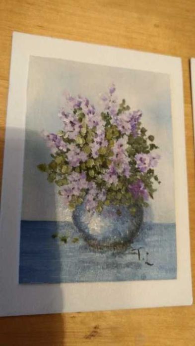 Obrazki olejne na tekturze